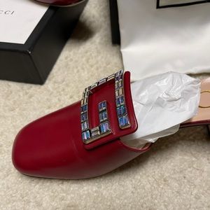 Gucci crystal G red shoes